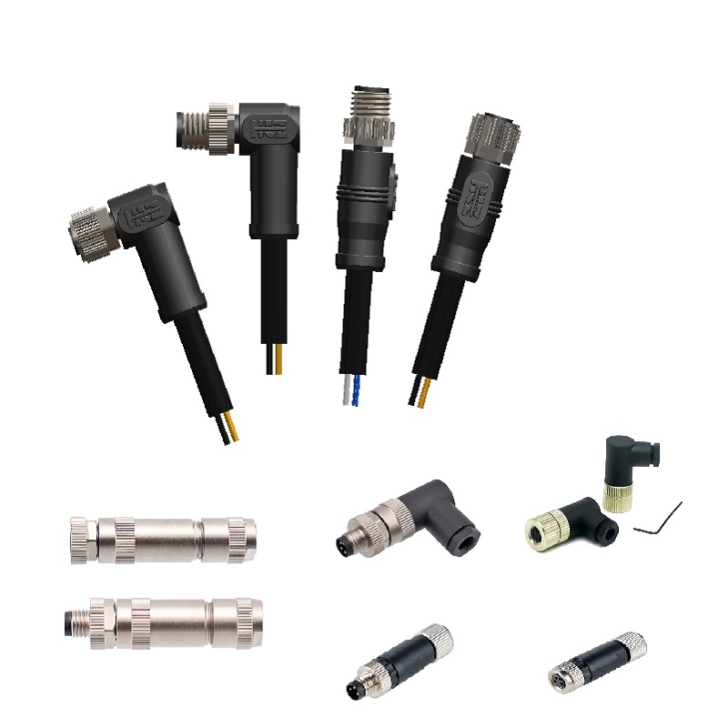 HLZ M8 Compact Industrial Connector - 3/4/5/6/8 Pin, IP67/IP68 Waterproof for Small Size Sensors